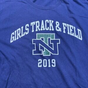 New Trier Girls Track Field 2019 T Shirt Navy Blue 2XL Athletic Event Tee